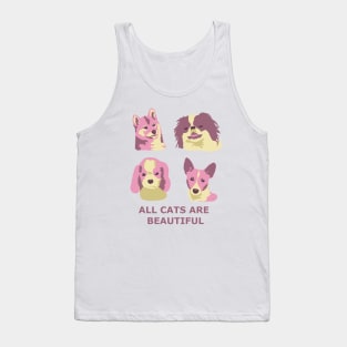 All Cats Are Beautiful -- Pink and Yellow Tank Top